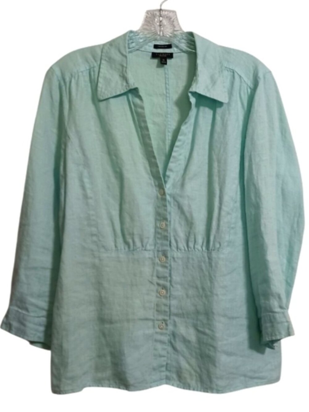 Talbots sz 12 pure Irish linen top coastal grandma natural breathable